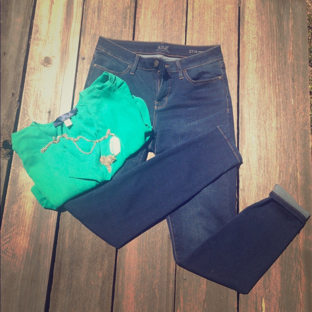 A.n.a dark stretch skinny jeans